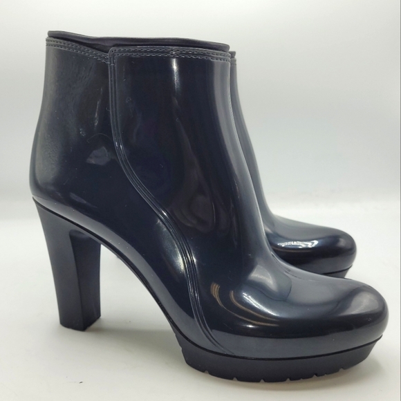 Andre Assous Waterproof Charcoal Patent Ankle Bootie Size 39 EU 9.5 US - Picture 10 of 13